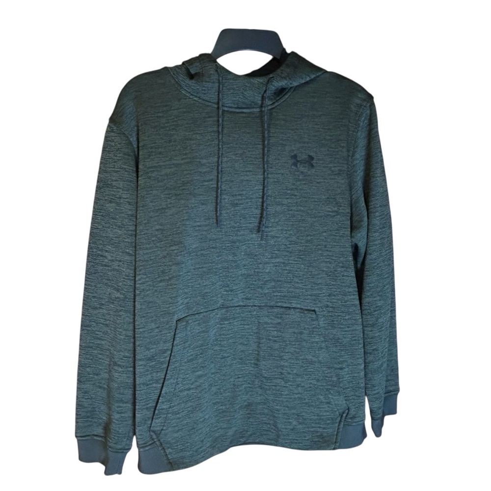 Under Armour Men’s ColdGear Green‎ Pullover Hoodie Large Loose Fit Fleece Lined